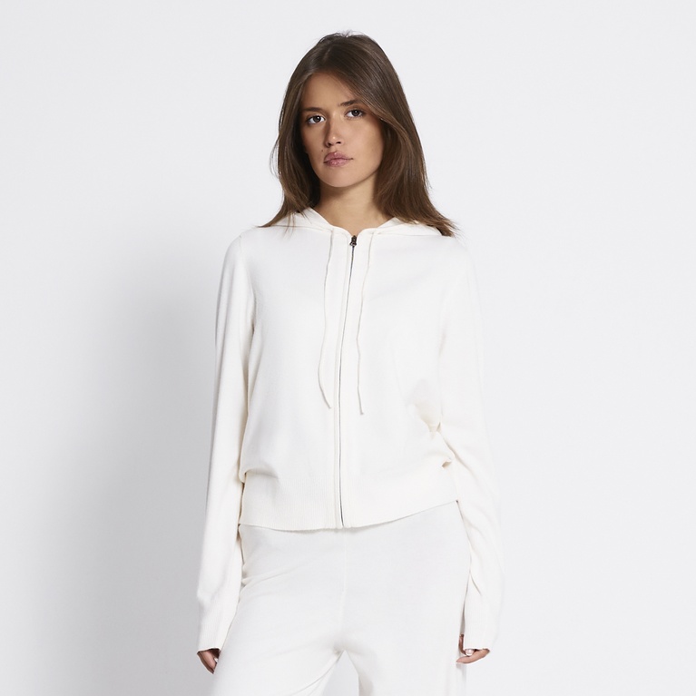 Knit zip hoodie "Jennifer" Off white